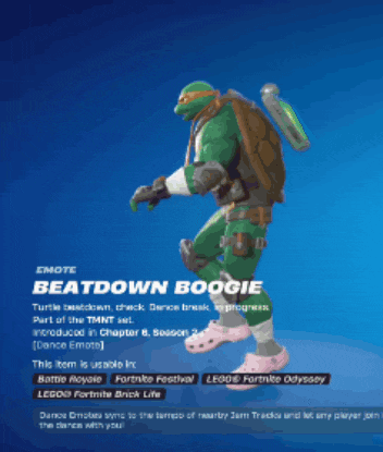 a picture of a teenage mutant ninja turtle with the words beatdown boogie on it