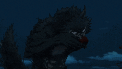 a cartoon drawing of a werewolf with blood on his face