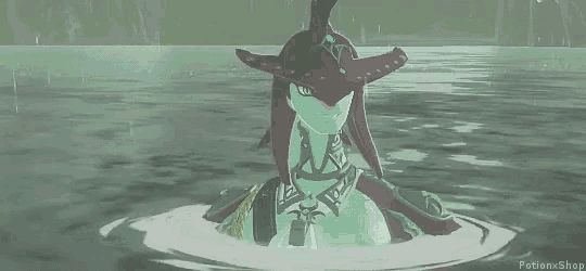 a cartoon character is swimming in the water .