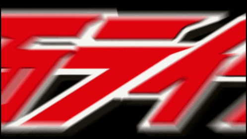 a close up of a red and white logo that says zz