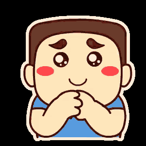 a cartoon illustration of a boy with his hands on his chin .