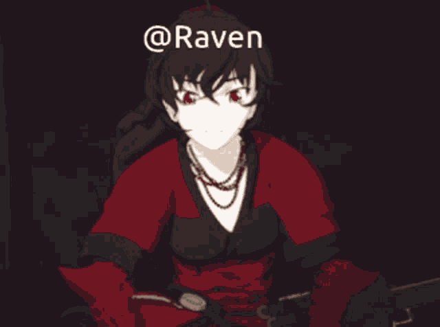 a drawing of a girl with the name raven above her