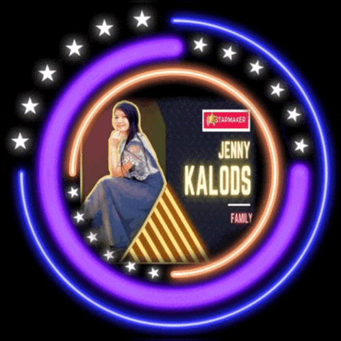 a picture of jenny kalods family is surrounded by glowing lights