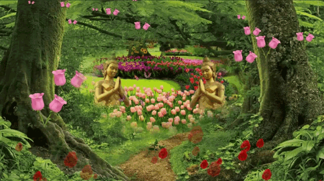 Good Morning Lord Buddha GIF - Good Morning Lord Buddha Flowers GIFs