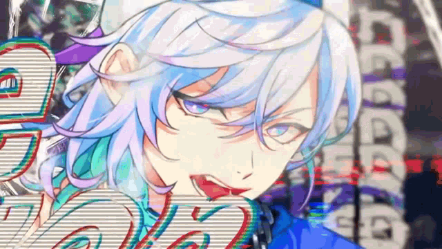 a close up of a person 's face with a glitch effect behind them