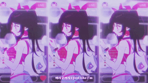 three images of a girl with the words " i feel like i 'm " below her