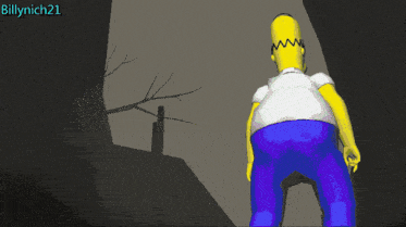a cartoon of homer simpson pressing a button which says sprint