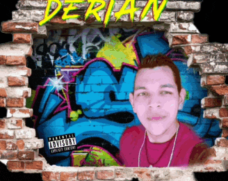 a picture of a man behind a brick wall with the name derian