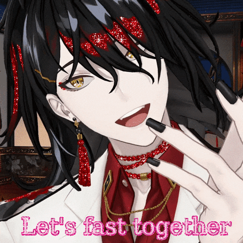 a picture of a man with the words let 's fast together