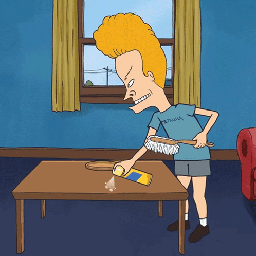 Cleaning The Table Beavis GIF - Cleaning The Table Beavis Mike Judge GIFs