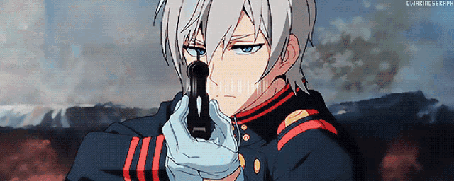 a man in a military uniform is holding a gun with the word silence written on the bottom