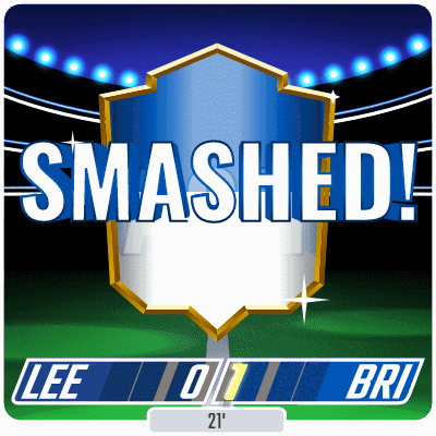 an advertisement for a sports game says smashed