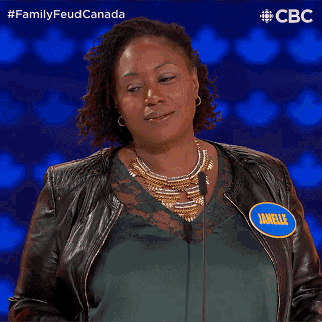 Thinking Janelle GIF - Thinking Janelle Family Feud Canada GIFs