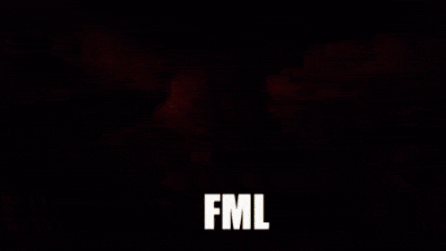 a cartoon character with a smiley face and the words fml below it