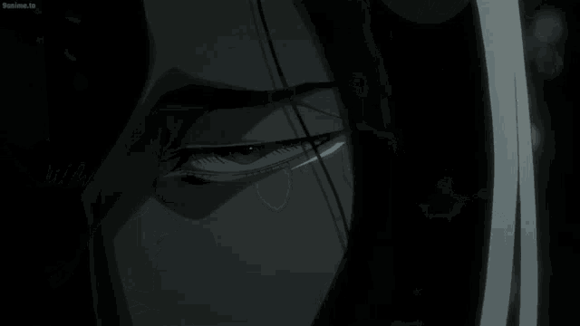 a black and white drawing of a sword with a circle around it