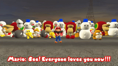 Smg4 Mario GIF - Smg4 Mario See Everyone Loves You Now GIFs