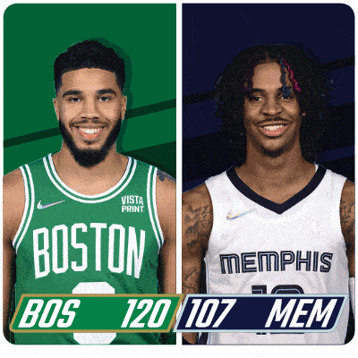 two basketball players from the boston celtics and memphis memphis