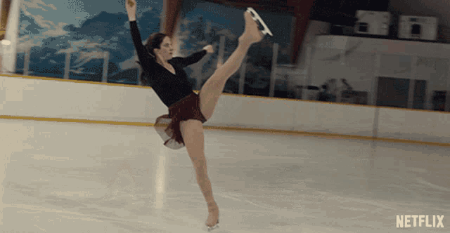a netflix ad shows a woman skating on ice