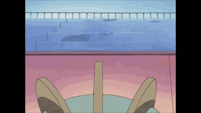 a cartoon shows a person sitting in a chair with their feet crossed