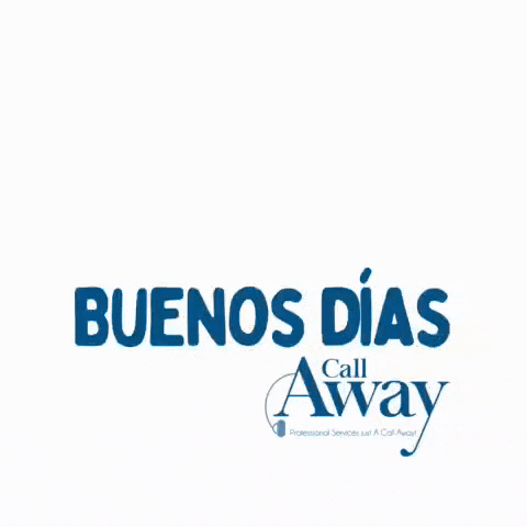 a logo for buenos dias call away shows a sun