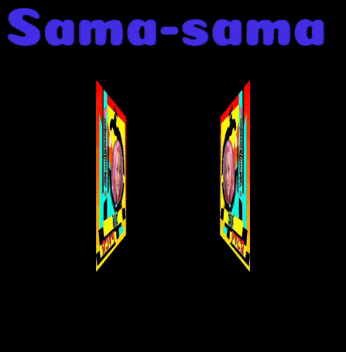 a poster that says sama-sama most welcome with a picture of a girl with pink hair