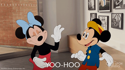 Yoo-hoo Mickey Mouse GIF - Yoo-hoo Mickey Mouse Minnie Mouse GIFs