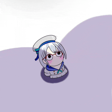 a cartoon drawing of a girl wearing glasses and a sailor outfit