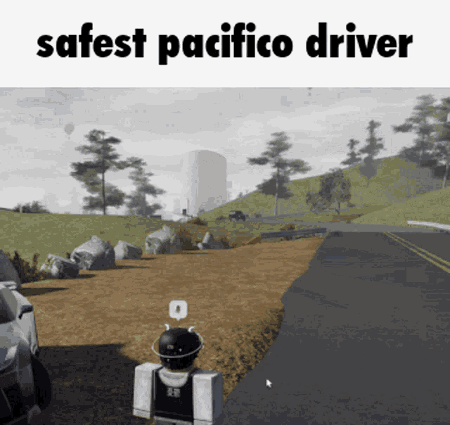 a screenshot of a video game with the words safest pacifico driver