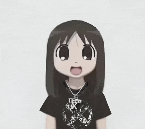 a girl wearing a black shirt with a teen x necklace around her neck