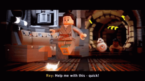 Lego Star Wars Rey GIF - Lego Star Wars Rey Help Me With This Quick GIFs