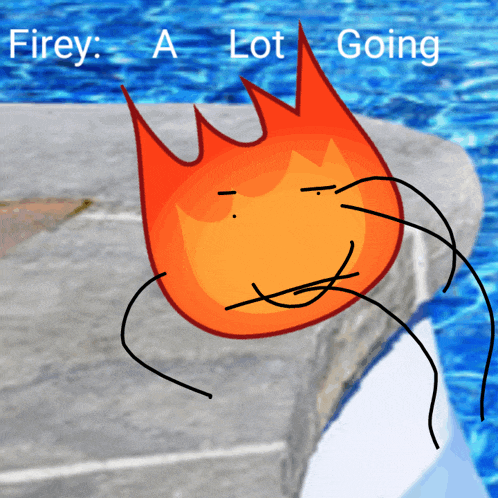 a drawing of a fireball with the words firey : a lot going below it