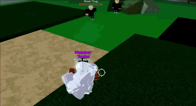 a screenshot of a video game that says weak thug on the screen