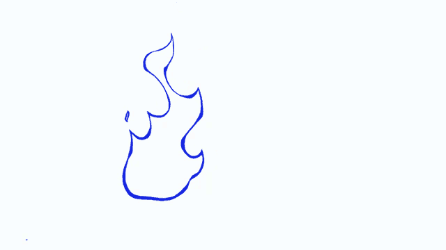 a blue line drawing of a person 's face with the letter s visible