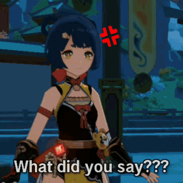 a girl in a video game is asking what did you say