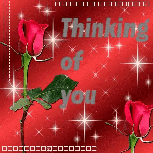 a thinking of you card with roses and stars