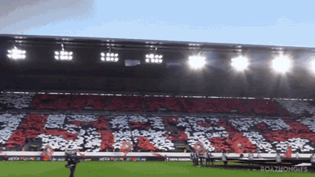 an empty soccer stadium with a sign that says ' uefa europa ' on it