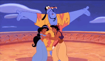 Aladdin Genie Group Hug GIF - Aladdin Jasmine Disney GIFs