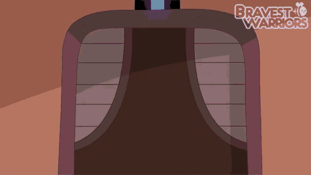 a cartoon drawing of a door with the words bravest warriors written on it
