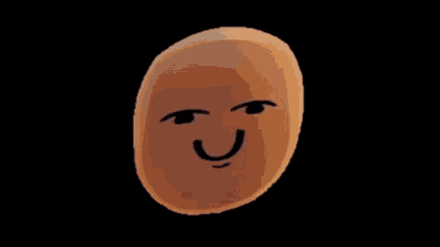 a close up of a cartoon face with a smile on it