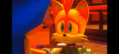 a screenshot of a video game with the words only a true friend could pull off a save like that at the bottom