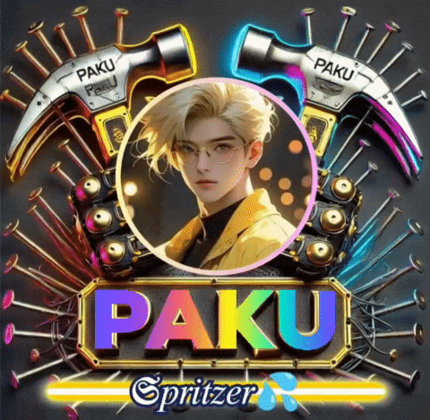 a picture of a man with the name paku written on the bottom