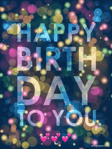a happy birthday to you greeting card with hearts