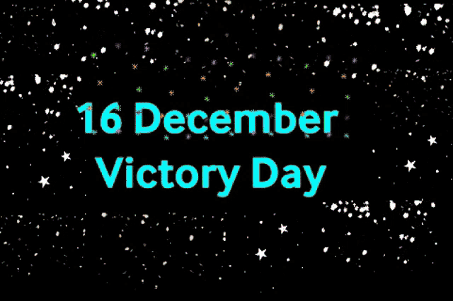 a black background with the words 16 december victory day in green