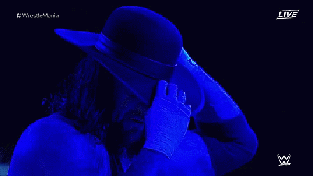 The Undertaker Wrestle Mania GIF - The Undertaker Wrestle Mania Hats Off GIFs