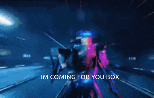 a colorful painting with the words im coming for you box on the bottom