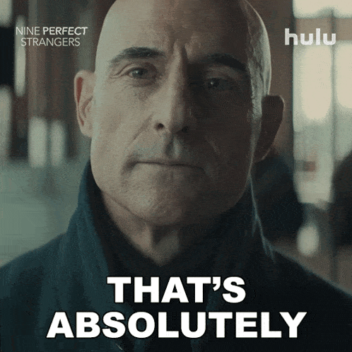 a bald man says " that 's absolutely " in a hulu ad