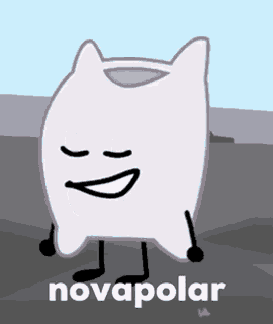 a cartoon character with the name novapolar written on the bottom