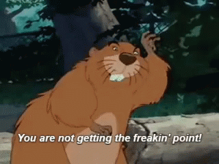 Lady And The Tramp Get To The Point GIF - Lady And The Tramp Get To The Point Beaver GIFs