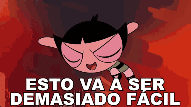 a cartoon character with the words " esto va a ser demasiado facil " below it