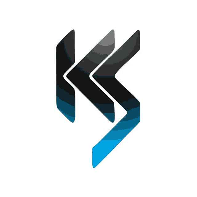 a black and blue logo that says ks on it